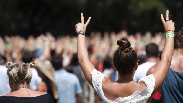 Revellers at the Field Day music festival held at The Domain.