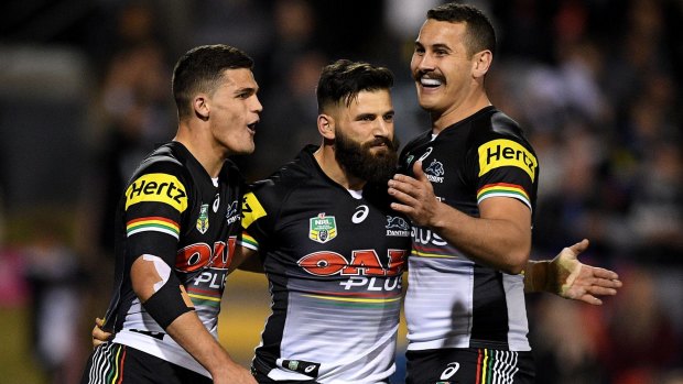 Top eight: Penrith, led by Nathan Cleary, stormed home to beat the Cowboys.