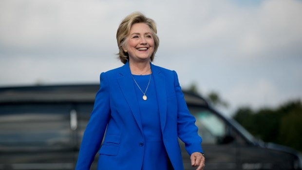 Democratic presidential candidate Hillary Clinton arrives to speak to the media in New York on Thursday.