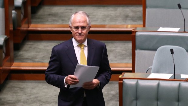 Prime Minister Malcolm Turnbull arrives to deliver his Closing the Gap speech in February 2016.