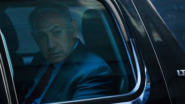 Israeli Prime Minister Benjamin Netanyahu after a meeting with Republican presidential candidate Donald Trump at Trump Tower on Sunday.
