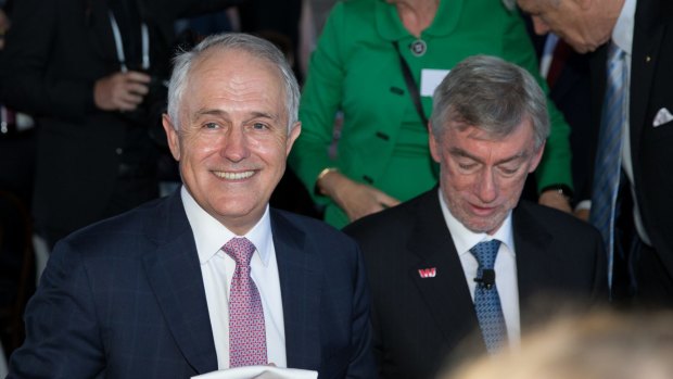 Prime Minister Malcolm Turnbull and Westpac Chairman Lindsay Maxsted earlier this month.