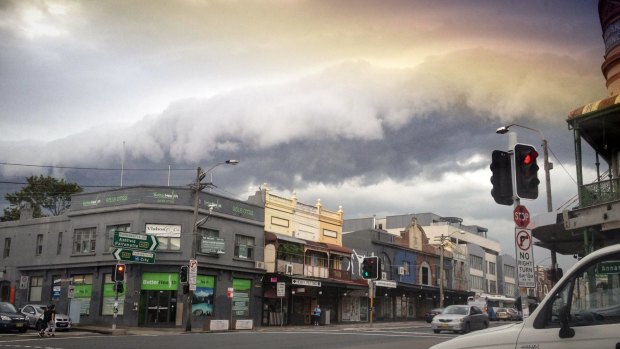 A storm over Annandale as it approaches Sydney on Tuesday afternoon.