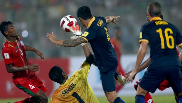 Tim Cahill in action against Bangladesh.