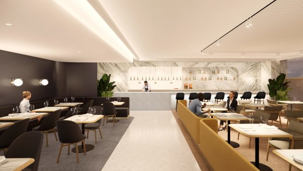 A rendering of the new Qantas First Lounge in Singapore's Changi Airport.