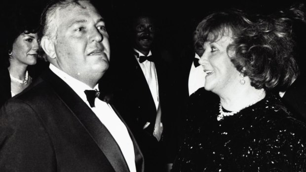 Alan and Eileen Bond at the Americas Cup Ball in Fremantle, January 28, 1987