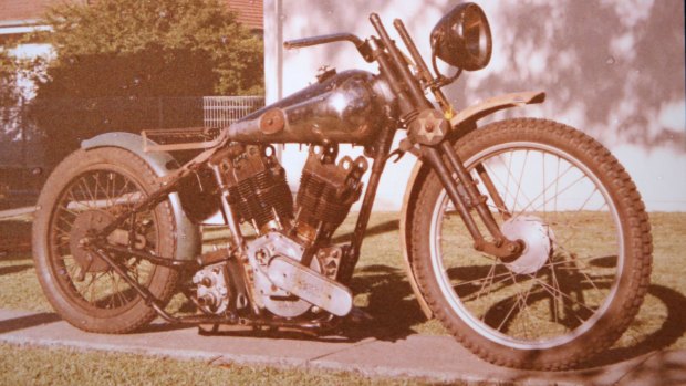 A vintage Brough motorbike owned by the late Gary Ross.
