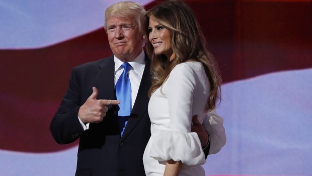 Donald Trump introduces his wife Melania at the Republican National Convention in Cleveland.
