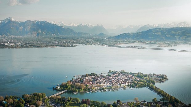 The German resort town of Lindau sits on an island in Lake Constance and has fine alpine views.