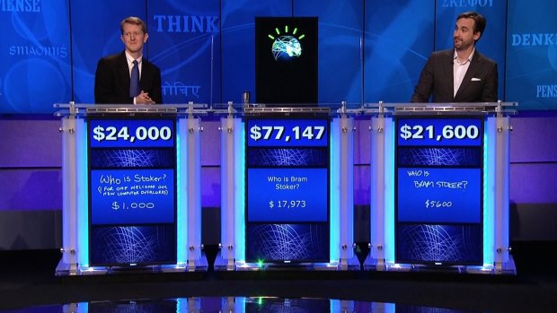 Humble beginnings: Watson rose to fame by destroying his human opponents on the TV game show <i>Jeopardy</i>.