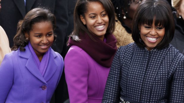 Sasha, Malia and Michelle Obama in 2013.