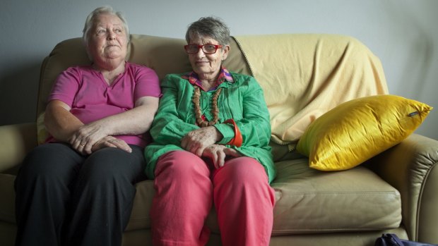 Aged-care nurses Cecilia Bradney (at left), 79, and Valerie Gregg, 81.