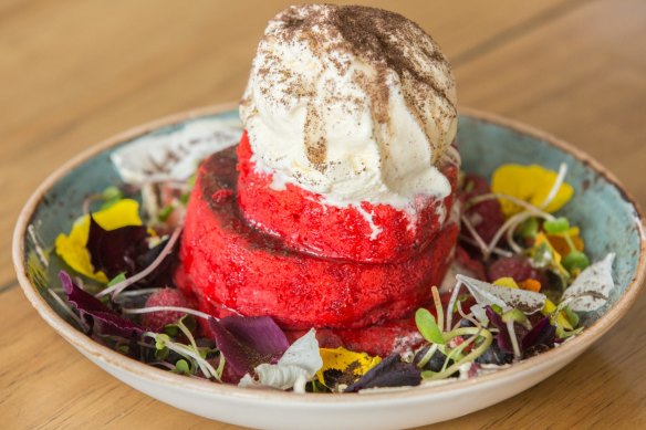 Opulent: The red velvet pancakes at The Tradesman cafe.