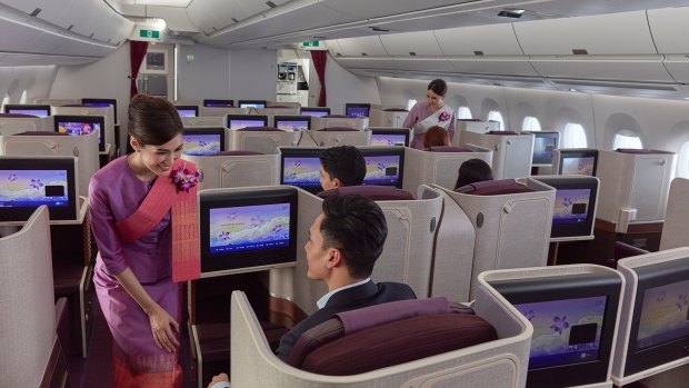 Service with a smile on Thai Airways.