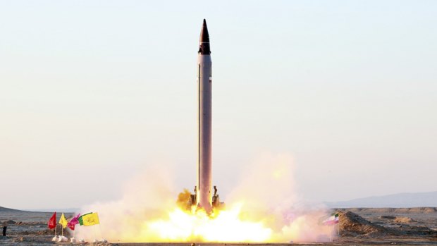 An Emad long-range ballistic surface-to-surface missile in Iran.