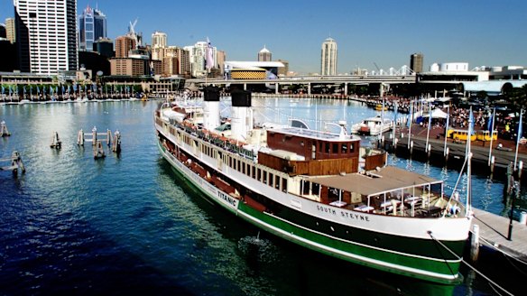 The South Steyne in its early days docked at Darling Harbour. 