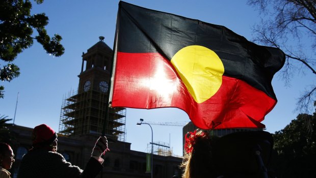 An Aboriginal flag represents the hopes of Indigenous people who have been subjected to legal discrimination more than any other group in Australia.