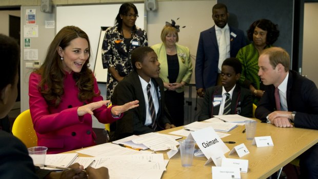 The Duchess of Cambridge at one of her final public engagements last week. 