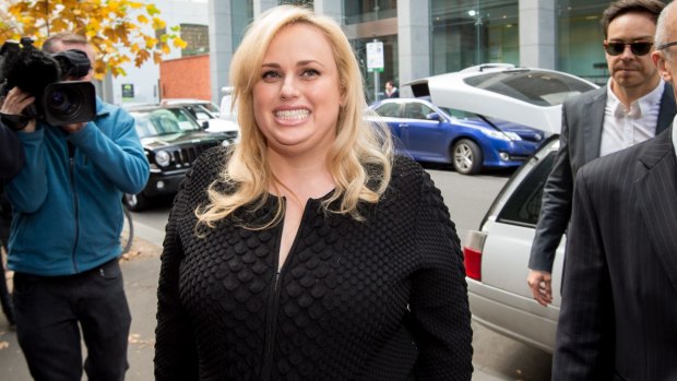 Rebel Wilson arriving to the Supreme Court, Melbourne, for her libel case against Woman's Day.