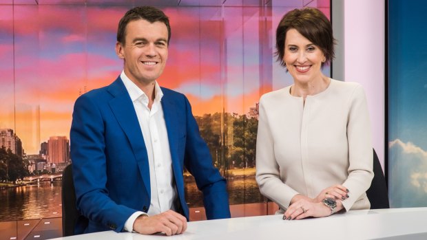 <i>ABC News Breakfast</i> hosts Virginia Trioli and Michael Rowland.