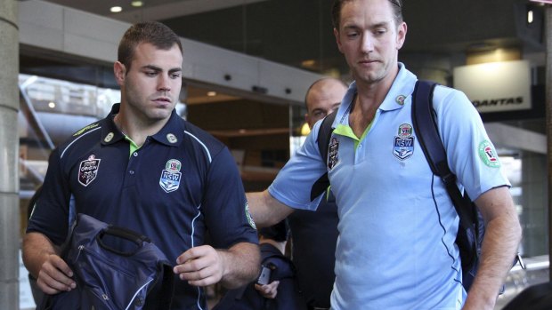 Flying out: Wade Graham arrives in Sydney before heading to the judiciary hearing.