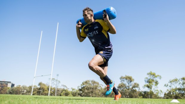Hard road: Brumbies centre Andrew Smith made a long awaited return to playing.