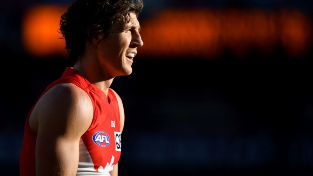 Solid form: Kurt Tippett of the Swans.