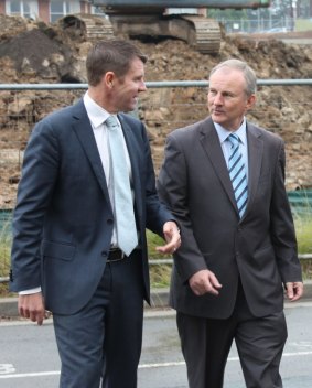 Kevin Conolly, right, with the Premier, MIke Baird.