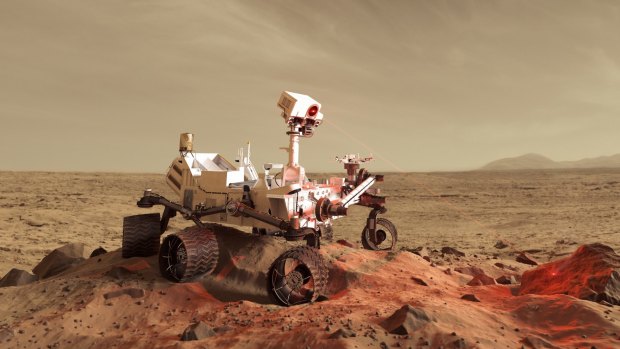 On the hunt: The Curiosity rover.