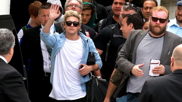 Niall Horan from One Direction arrives in Sydney on November 25, 2014.