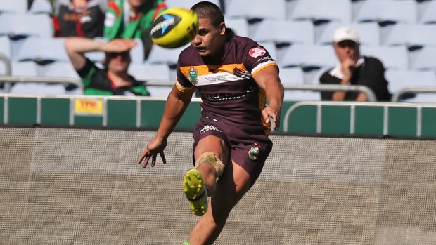 Out with Mitchell Pearce: Jayden Nikorima, pictured here in action for the Brisbane Broncos.