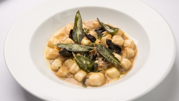 Gnocchi with olives and sage.