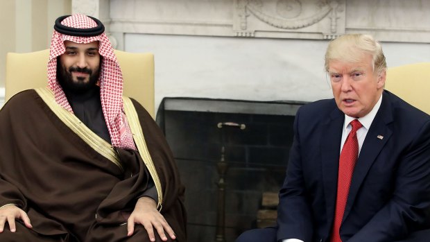 Saudis in the White House: President Donald Trump speaks with Mohammed bin Salman, the Kingdom of Saudi Arabia's deputy crown prince. 