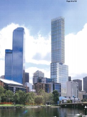 CBUS Property's previous proposal for 447 Collins Street that was rejected in 2014 by Matthew Guy. 
