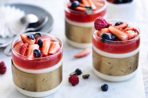 Matt Moran's festive dessert: White chocolate panna cotta.