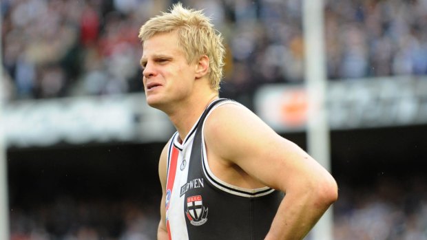 Nick Riewoldt is shattered after 2009 grand final loss to Geelong.