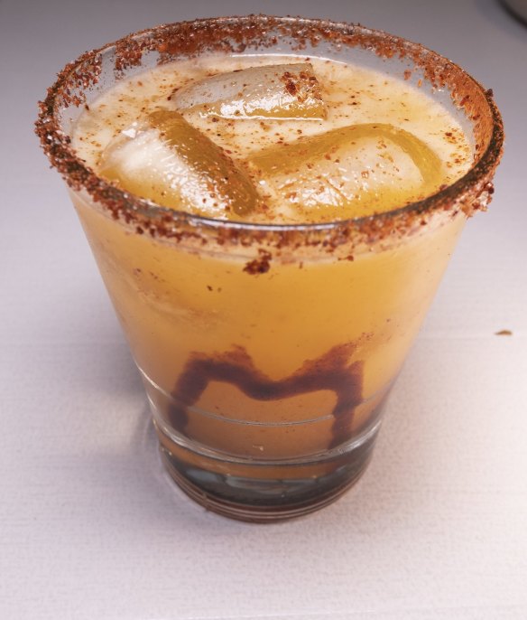 Chamoyada margarita with tamarind and chilli.