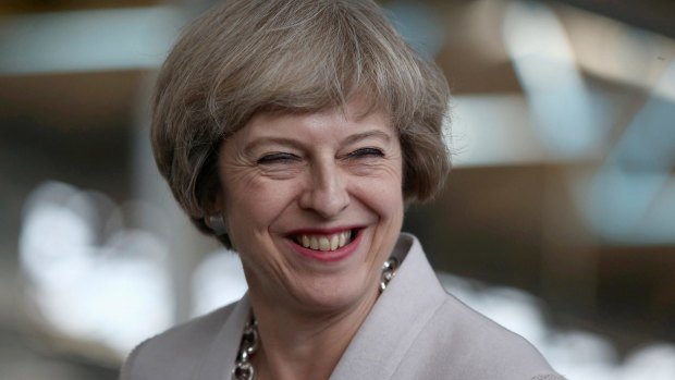 British Prime Minister Theresa May visits Martinek joinery factory.