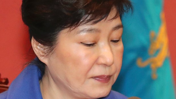 South Korean President Park Geun-hye attends an emergency Cabinet meeting in December.