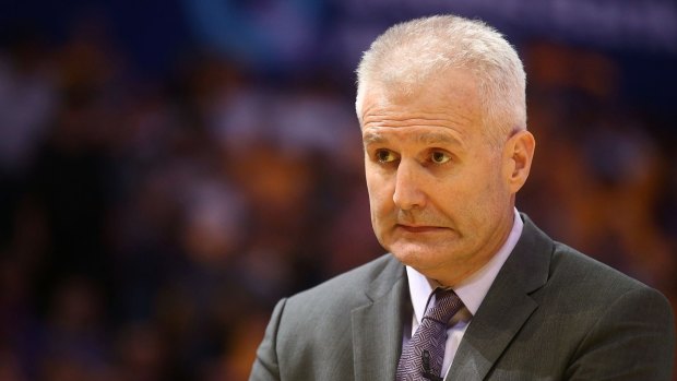 Pained: Kings coach Andrew Gaze looks unimpressed as the Kings go down to the Bullets.