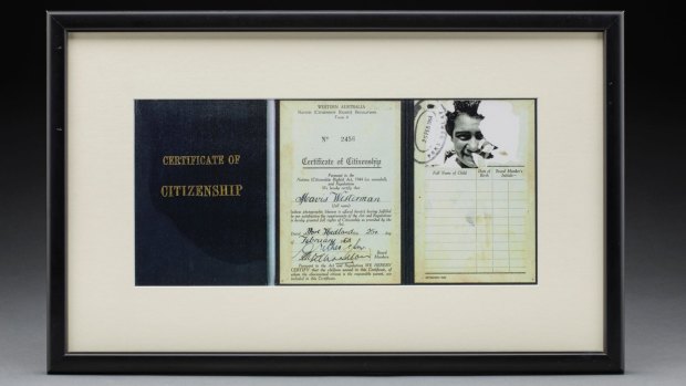 WA's Dr Tracy Westerman chose her mother's 1964 certificate of citizenship which required recipients to show they were "civilised in behaviour''.