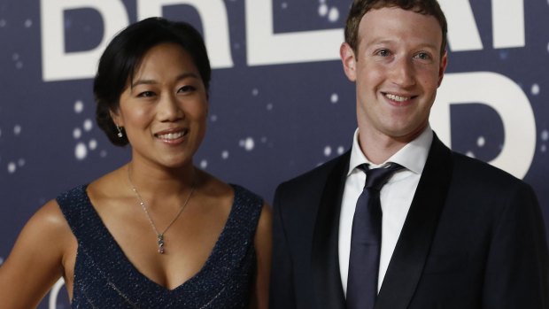 Happy news: Mark Zuckerberg with wife Priscilla Chan.