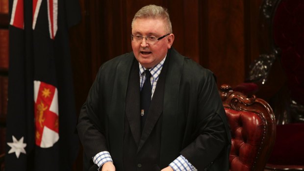NSW MP Don Harwin has moved from the president's chair to the floor of the NSW legislative council.