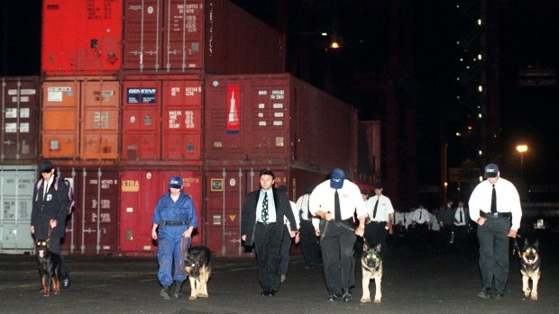 Security guards at Port Botany Patrick terminal 1998