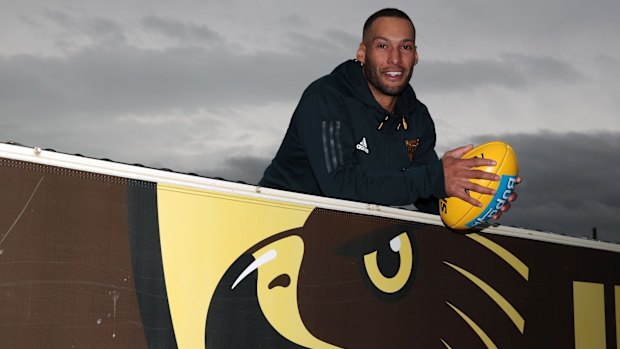 Rare heights: Retiring Hawthorn Josh Gibson.