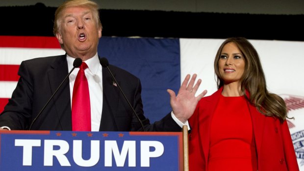 Republican presidential candidate Donald Trump and wife Melania.