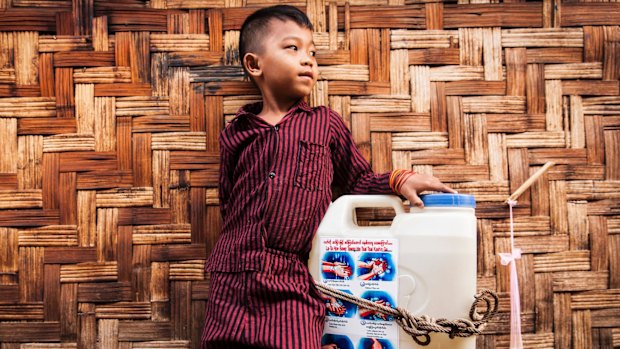 Myu Jat Aung, 8, and his family were displaced from Mung Ding Pa village when fighting erupted between the Kachin Independence Army.