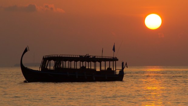 The dhoni is a traditional boat found in the Maldives.