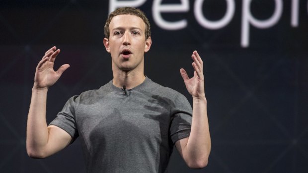 Mark Zuckerberg in his famously minimal T-shirt.