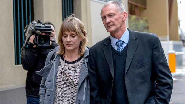 Kelly Thompson's neighbours Sheryl and Norman Paskin at the inquest into her murder.